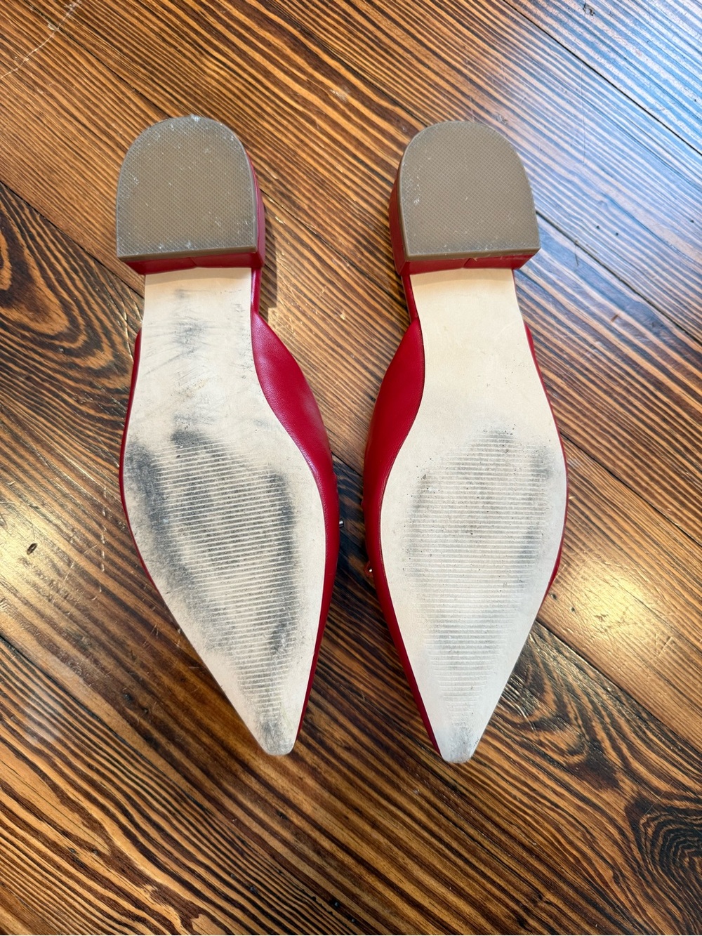Steve Madden Red Pointed Bow-Accent Slide Mules - Picture 4 of 5